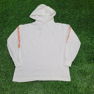 Vintage 80s Signal Cropped Hoodie Shirt S/M 19x24 White USA